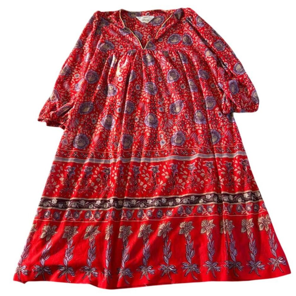 Vintage JCPenny Fashions Nightgown Womens Size 18 1/2 Red Sheer Lightweight‎